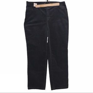 Dark Grey Corduroy Straight Leg Casual Pants